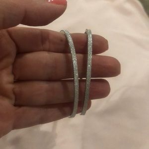 Silver pave oversized hoop earrings